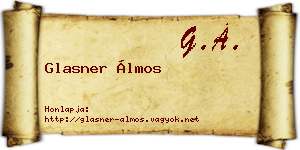 Glasner Álmos névjegykártya